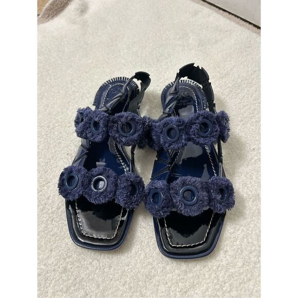 Tory Burch Freya Eyelet navy blue Sandals size 8.5 - Picture 2 of 7